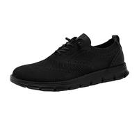 Wearbreeze Scarpe da uomo Urban Scarpe traspiranti in tessuto lavorato a maglia con lacci, Ultrabequem, scarpe da ginnastica leggere, scarpe da ginnastica in memory foam, suola leggera, Nero , 43 EU