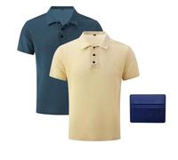 Wearbreeze Shirts for Men Polo, Short Sleeve Slim Fit Breathable Stretch Knit Collared Shirt, Wrinkle Resistant Soft Touch Casual Top