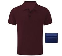 Wearbreeze Shirts for Men Polo, Short Sleeve Slim Fit Breathable Stretch Knit Collared Shirt, Wrinkle Resistant Soft Touch Casual Top
