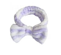 Weardear Diadema Elástica y Suave con Lazo Perfecta para Cuidado Facial y Rutina de Maquillaje Viola e Bianco M96