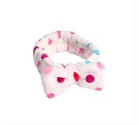 Weardear Fascia per capelli da donna in cotone con fiocco elastica morbida Fascia per capelli unisex Fascia antisudore per tutti i giorni A pois colorati 11-88