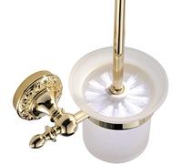 Weare Home - Modern porta scopino con scopino per WC da parete, in ottone dorato, Ti-PVD Finish