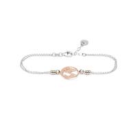 WearTravelers Bracciale Doppia catena con Mappa del Mondo centrale in argento 925 e Mondo Oro Rosa - Idea Regalo Donna Viaggiatrice - Prodotto Made in Italy - Modello Barcellona