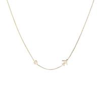 WearTravelers Collana con Aereo e Cuoricino Luminoso in Argento 925 semplice e leggera - Idea Regalo per Donna Viaggiatrice - Prodotto Made in Italy - Modello Oslo (Oro)