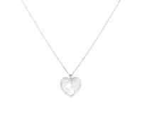 WearTravelers Collana con Ciondolo Cuore e disegno Mappamondo in Argento 925 - Prodotto Made in Italy - Idea Regalo per Donna Viaggiatrice - Modello Napoli (Argento)