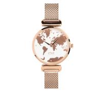 WearTravelers Orologio da Polso Donna con Mappa del Mondo - Acciaio 326L resistente all’acqua (Waterproof - 3ATM) - Regalo per Donna Viaggiatrice - Wanderlust (Oro Rosa)