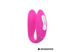 Vibratore telecomandato Wearwatch dual pleasure wireless technology watchme acquamarina e fucsia