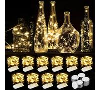 WEARXI Luci LED a Batteria - 10 Pezzi 2M 20LEDs Lucine Led Decorative a Aatteria, Luci Albero di Natale LED a Batteria, Addobbi Natalizi per La Casa, Vale per Natalizie, Halloween, Matrimonio