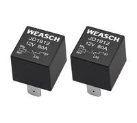 Weasch Confezione da 2 relè per auto, 12 V, 80 A, SPST a 4 pin, interruttori e avviatori automobilistici, relè impermeabile per barca, trattore, camion, moto (2)