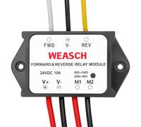 Weasch Modulo relè avanti e indietro, 24 V, 10 A, pre-cablato, con luce LED, per motore/attuatore lineare, modulo relè di retromarcia
