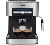 Wëasy KFX32 Macchina per caffè espresso programmabile, 850 W, 15 tazze, serbatoio da 1,6 litri, pressione della pompa 20 bar, braccio a doppia uscita, vaporizzatore, piano scalda tazze, acciaio inox,