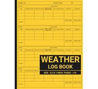 Weather Log Book: Daily Meteorology Journal for Weather Watchers to Track Temperature, Clouds, Wind, Rainfall and Seasonal Changes