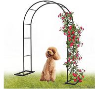 Weather Resistant Metal Garden Arch Trellis 1.4M Wide Heavy Duty Rose Arches Wedding Archway Frame for Garden Entrances Decoration Arch Stand in White W1.4M*H2.3M