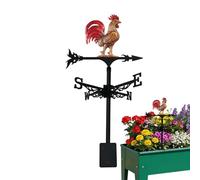 Weather Vane - 12.6x1.18x22.44 Inches Decorative Rooster Yard Ornament, Roof Mount Wind Direction Indicator with Rustic Farmhouse Style Design, Durable Outdoor Weather Vane Sculpture