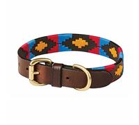 Weatherbeeta Collare per Cani in Pelle Polo - Pelle di Mucca Marrone/Rosa/Blu/Giallo