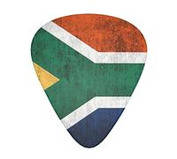 Weathered Flag Of South Africa Confezione da 12 plettri per chitarra, include calibri sottili, medi e pesanti 3 misure per plettri elettrici per chitarra acustica