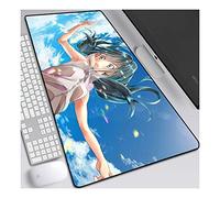 Weathering with you Tappetino Mouse Gaming, Grande Anime Mouse Pad XL 700x300mm Confortevole, Lavabile, 3mm Antiscivolo Tappetino Scrivania Supporto per Ufficio Computer, Adatto per computer e PC,A