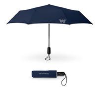 Weatherman Ombrello da viaggio - ombrello compatto antivento - forte e resiste fino a 45 mph venti e pioggia pesante - grande mini ombrello per zaino (blu navy)