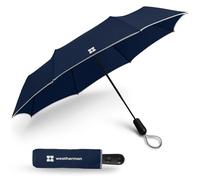 Weatherman Ombrello da viaggio - ombrello compatto antivento - forte e resiste fino a 45 mph venti e pioggia pesante - grande mini ombrello per zaino (blu navy)