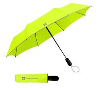 Weatherman Ombrello da viaggio - ombrello compatto antivento - forte e resiste fino a 45 mph venti e pioggia pesante - grande mini ombrello per zaino (giallo fluo)