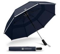 Weatherman Ombrello - Ombrello piccolo da viaggio pieghevole di alta qualità compatto - Ombrello antivento resiste fino a 55 MPH - Ombrello da viaggio per pioggia, vento, zaino, ombrello auto -