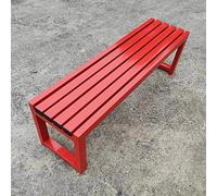 Weatherproof Metal Garden Bench 3-Seater for Outdoor and Indoor Use - Durable Patio Seating(Red,120cm)