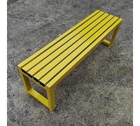 Weatherproof Metal Garden Bench 3-Seater for Outdoor and Indoor Use - Durable Patio Seating(Yellow,120cm)