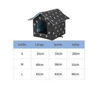 Weatherproof Outdoor Cat Dog House for Winter, Thickened Foldable Shelter with Fixed Ring Strap, Foldable Warm Pet Cave for Harsh Weather