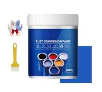 Weatherproof Rust Converter Paint for Metal, Water Based Metallic Conversion Agents, 2-in-1 Rust Remover for Metal & Primer (Blue)