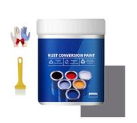 Weatherproof Rust Converter Paint for Metal, Water Based Metallic Conversion Agents, 2-in-1 Rust Remover for Metal & Primer (Gray)