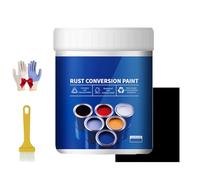 Weatherproof Rust Converter Paint for Metal, Water Based Metallic Conversion Agents, 2-in-1 Rust Remover for Metal & Primer (Black)