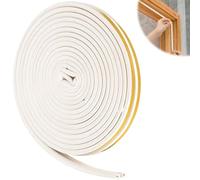 Weatherstrip Door Entry 9 X 6 mm, Paraspifferi porta blindata, striscia sigillante autoadesiva per finestre, nastro adesivo in gomma di tipo D, nastro in schiuma per isolamento(5M, bianco)