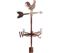 Weathervanes - Segnavento a forma di gallo, in metallo, indicatore di direzione del vento, per cortile, giardino, tetto, misurazione del tetto, in ferro battuto, mini stile vintage, fattoria domestica