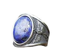 WEAV Anello Arcangelo Gabriele Sheild Con Pietra Moda Uomo Stile Indiano Zircone Blu Anel Gioielli Da Festa Vintage