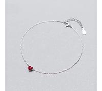 WEAV Cavigliere in Argento Sterling 925 Moda Cavigliere Romantiche A Cuore Rosso per Le Donne Regalo di Compleanno Fine 925 Gioielli