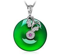 WEAV Ciondolo A Farfalla in Giada di Hetian Verde Naturale Collana in Argento 925 Amuleto di Giadeite Cinese Gioielli con Ciondoli di Moda Regali per Le Donne Lei