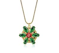 WEAV Collana Valily Anastasia Collana con Fiore in Pietra di Smeraldo per Le Donne