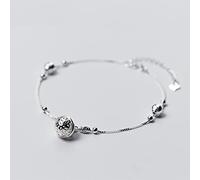 WEAV Minimalismo Bracciale con Cavigliera A Forma di Campana con Perline per Donna Autentica Gioielleria Raffinata in Argento Sterling 925 con Catena A Maglie di Piede