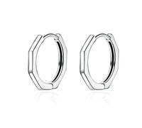 WEAV Orecchini A Cerchio Geometrici Minimalisti per Donna Autentici Cerchi in Argento Sterling 925 Piccoli Semplici Gioielli Raffinati