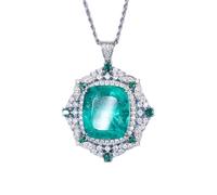 WEAV Vintage 20 * 23mm Emerald Ametista Ciondolo Collana per Le Donne Gemstone Lab Diamond Cocktail Party Fine Jewelry Regali Accessori