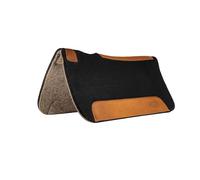 Weaver Equine - Sottosella in Pura Lana Sagomata per Cavallo, 63,5 x 26 cm, Ammortizzante, per Una Protezione Confortevole, Nero/Naturale