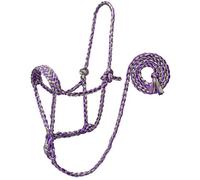 Weaver Leather 35-7820-R3 - Cavezza in corda intrecciata con piombo da 1,8 m, colore grigio/viola