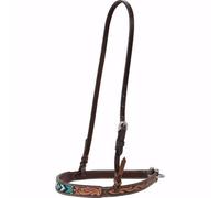 Weaver Leather 45-0224, Capezzina per Naso con Perline Croce Turchese da 3,8 cm Unisex-Adulto, Olio Scuro, 1