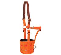 Weaver Leather AV GRAZING Muzzle W/Crown,BO, Museruola al pascolo dei Cavalli Unisex-Adulto, Blaze Orange, Average Horse