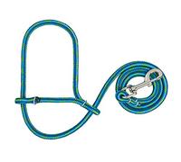 Weaver Leather Bestiame - Cavezza in corda di poliestere con chiusura a scatto, colore: lime/blu uragano, taglia media