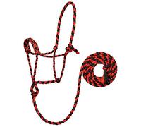 Weaver Leather Braided Rope HLTR W/Lead,RD/BK, Cavezza per Cavalli Unisex, Rosso/Nero, Average Horse