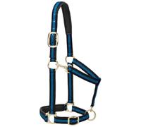 Weaver Leather Cavezza imbottita regolabile in nylon, blu, 2,5 cm, cavallo grande