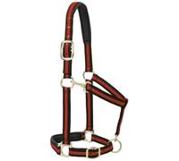 Weaver Leather Cavezza imbottita regolabile in nylon, rosso, cavallo medio 2,5 cm
