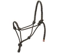 Weaver Leather Diamond Cavezza in Corda Intrecciata, Nero/Marrone/Bianco, per Cavallo Medio