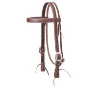 Weaver Leather Lavoro Cowboy in Ottone Massiccio Browband Headstall, 10-0507, Stainless Hardware, 1 Inches